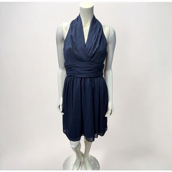 Marc New York Dark Blue V-Neck Dress, Size 8 – Sleek Office or Evening Wear - Picture 1 of 11